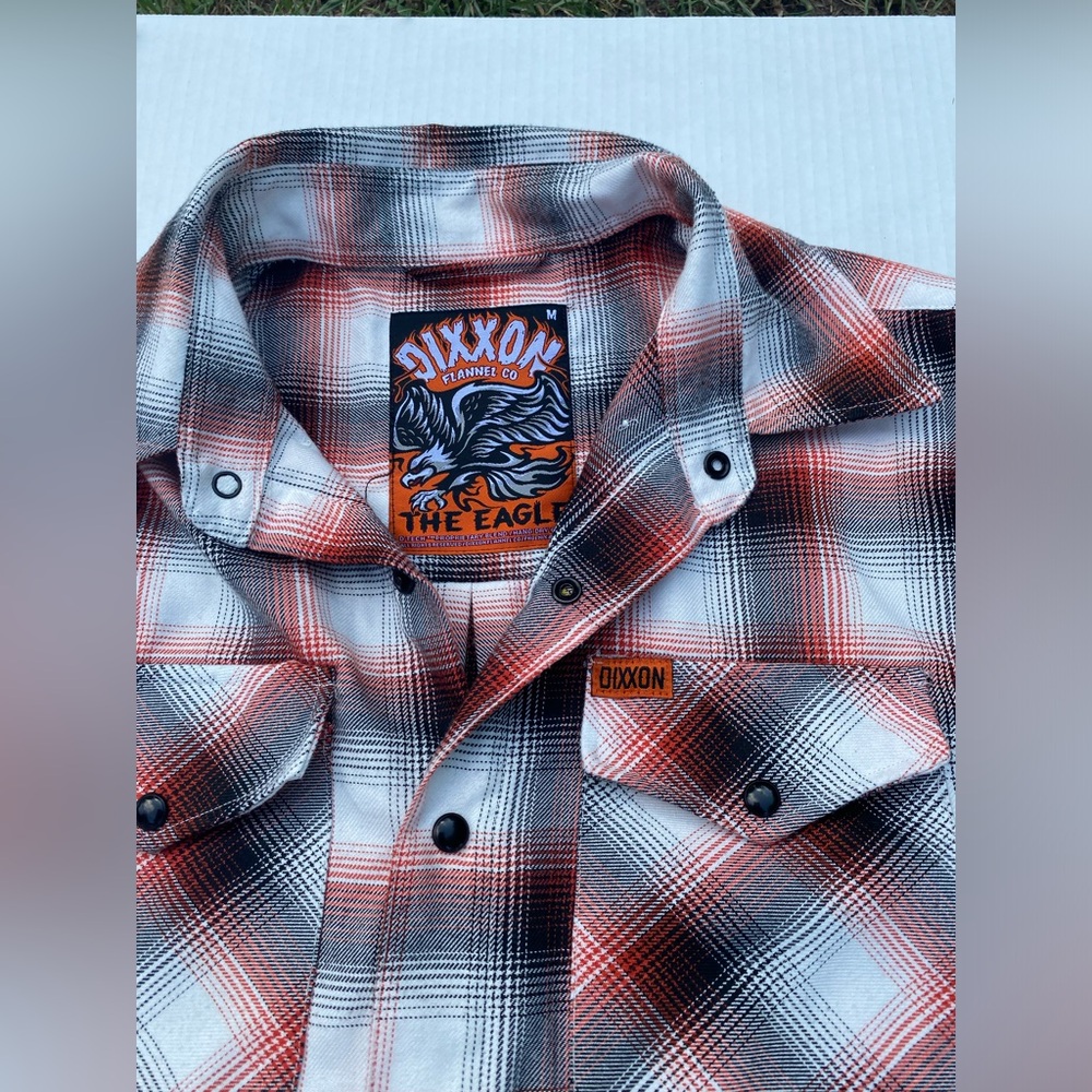 DIXXON MenPlaid Button Down Shirt - Red, Black, White - Picture 6 of 16